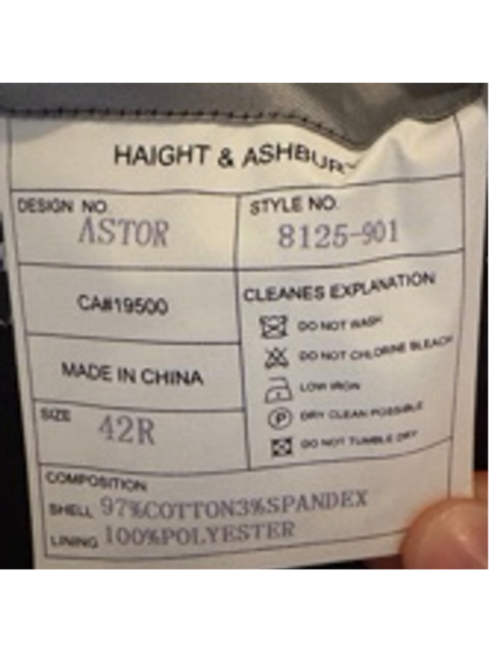 HAIGHT & ASHBURY Black Corduroy Sport Coat 42R - Picture 4 of 4